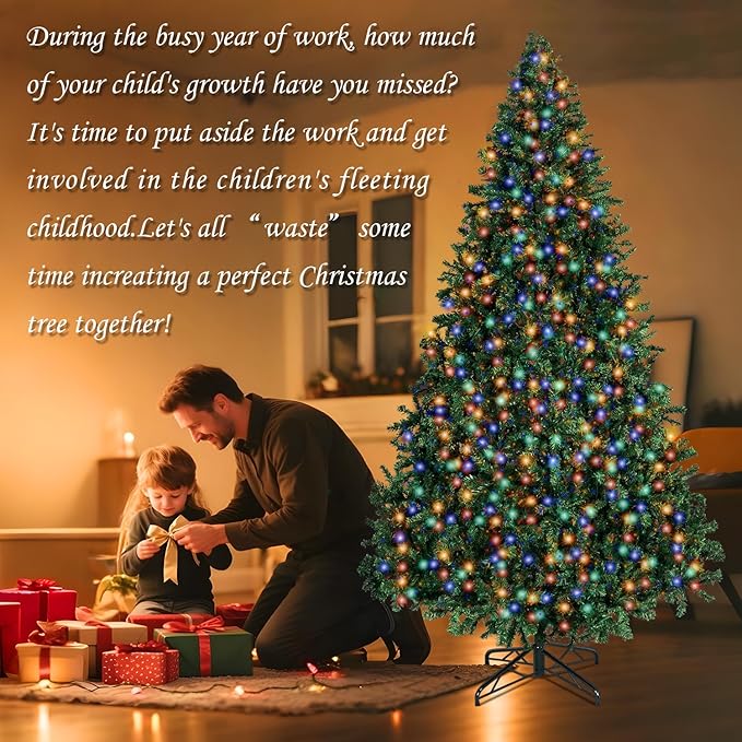 ININ 4FT Prelit Christmas Spruce Artificial Tree with Led Lights, Lighted Christmas Tree,Hinged Full Xmas Tree for Home Party Decoration,100 LED Lights,334 Branch Tips, Metal Hinges & Foldable Base.