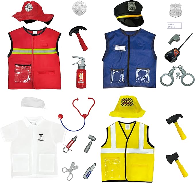 Dress Up Trunk for Kids, Pretend Dress Up Collection with Accessories, Halloween Dressup for Role Play