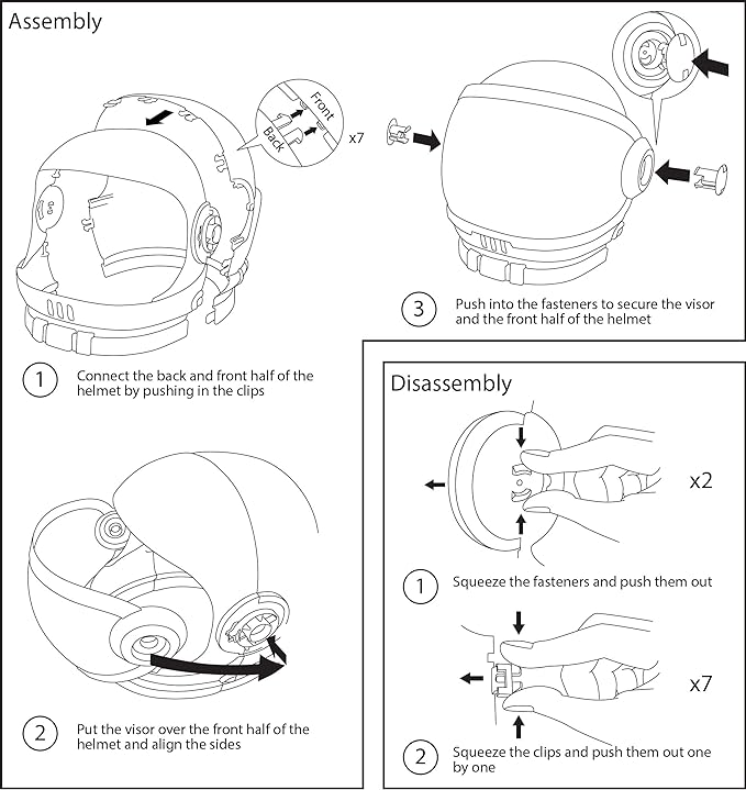 Spooktacular Creations Astronaut Helmet for Kids with Movable Visor Pretend Role Play Accessory Toy Set Halloween Costumes