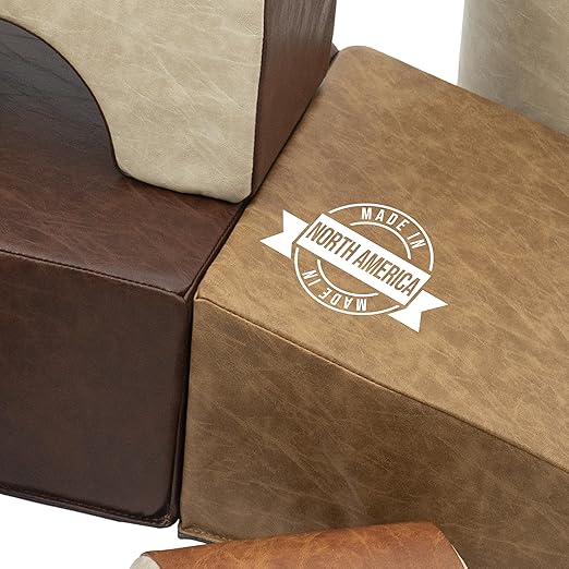 FDP Rustic Kid Playtime and Climb Soft Foam Playset for Infants, Toddlers 10m-2yrs; Climber and Block Play, Learn Gross Motor Skills at Home or Daycare (6-Piece) - Distressed Assorted, 12364-DA