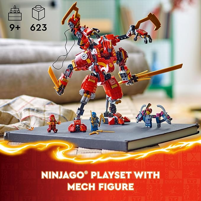 LEGO NINJAGO Kai’s Ninja Climber Mech Adventure Toy Set, Buildable Figure with 4 Ninja Action Figures for Independent Play, Ninja Gift for Kids, Boys and Girls Ages 9 Years Old and Up, 71812