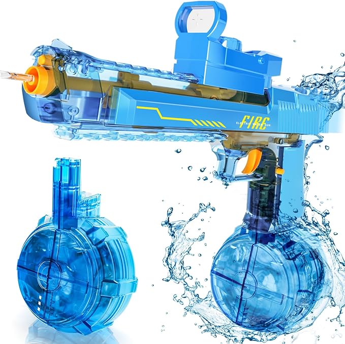 Manual Automatic Integrated Electric Water Guns with 520 Ammos - 36FT Transparent Automatic Squirt Guns Powerful Water Guns Strongest Water Blaster Summer Pool Toys for Kids & Adult