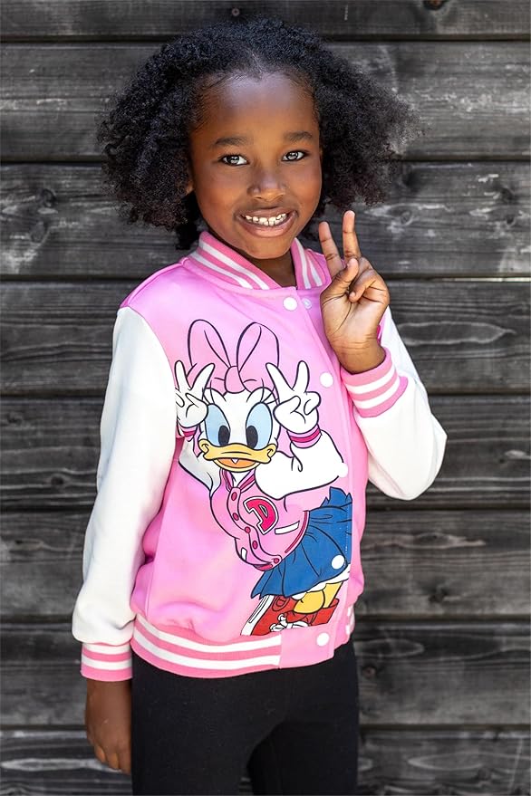 Disney Minnie Mickey Stitch Princess Frozen Elsa Marvel Jacket Lightweight Coat Button up Color Block Sweatshirt 2-14 Years