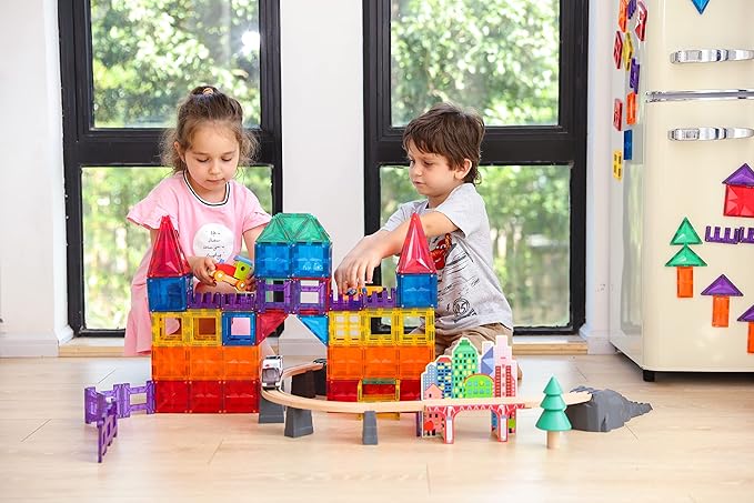 66PCS Premium MagneticTiles, MagnetTiles, STEM AUTHENTICATED, Magnetic Blocks,Polygons Magnet Set, Magnetic Building Blocks, Magnets for Kids, MagneticTile Toy Boys Girls Age 3 4 5 6 7 8