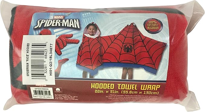 Jay Franco Kids Hooded Towel Avengers - Spiderman Red