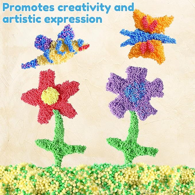 Shappy 24 Blocks Modeling Foam Clay for Kids Clay Foam Beads Education Preschool Toys for Kids Develop Creativity DIY Art Crafts, 6 Colors