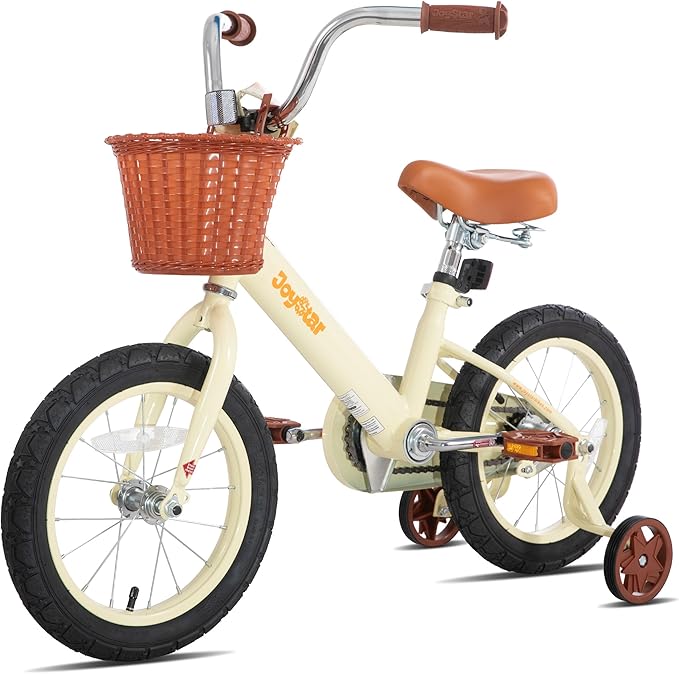 JOYSTAR Vintage Kids Bike with Training Wheels & Basket, 12 14 16 20 24 Inch Girls Bike for 2-14 Years Old, Multiple Colors