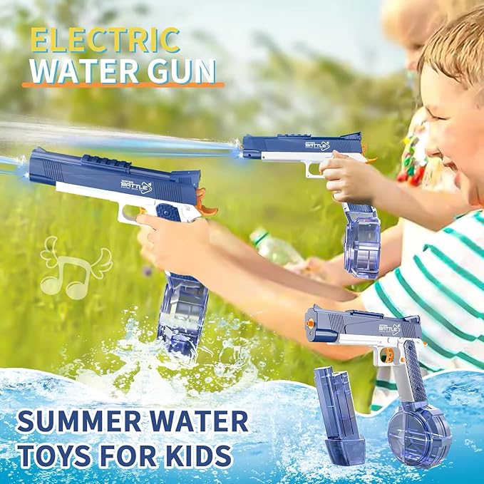 GOAP Electric Water Gun 2 Large Capacity Clips, Rechargeable Battery, Kids & Adults Squirt Gun