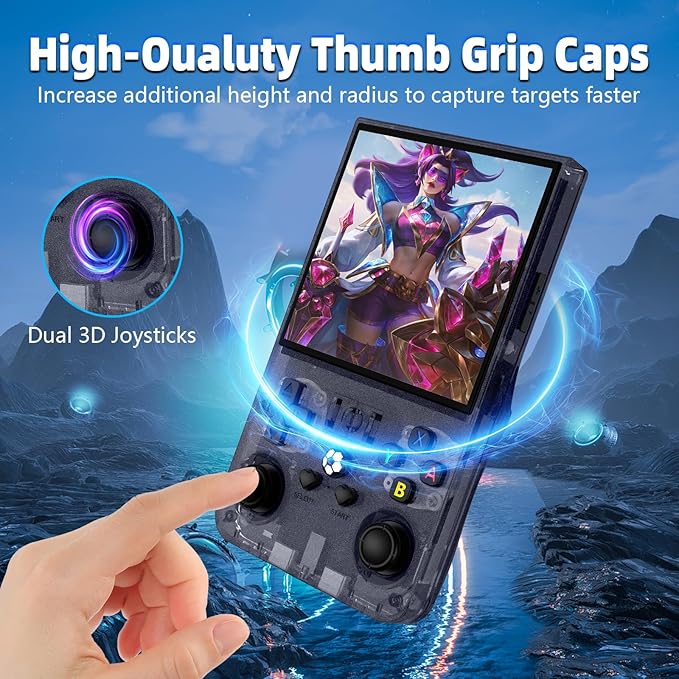 2025 New R36MAX Retro Handheld Game Console, 4.0 Inch IPS Screen Retro Gaming Console, 18000+ Classic Games, Linux System, 4000mAh Battery Portable Pocket Mini Arcade, Built-in 64G, Gray