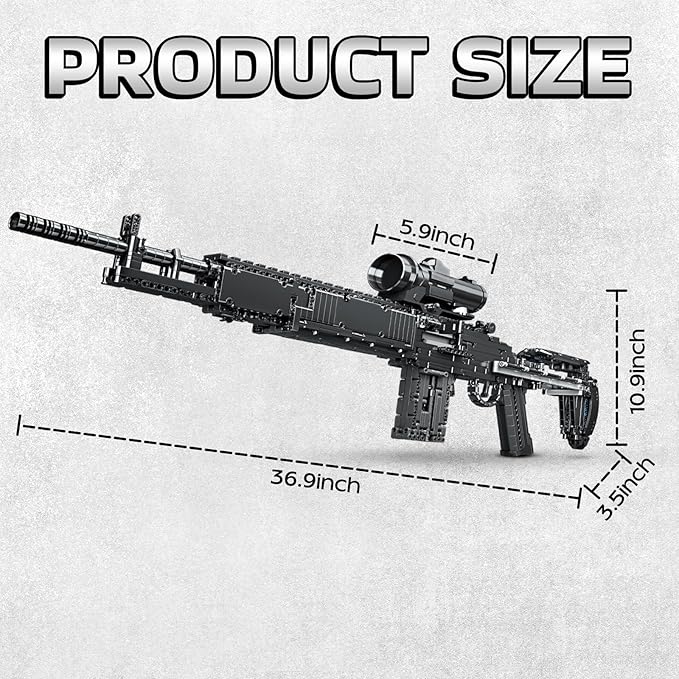 Sosuy Building Block Gun Sets, MK14 DIY Shootable Sniper Model Guns Army Toys for Adult Teen Boys,Birthday for Men Kids Age 8+,Realistic Bricks Collection for Military Fan 1468PCS