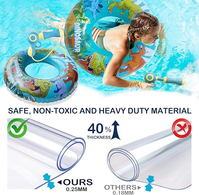 Inflatable Pool Float with Water Gun, Floaties for Adults Teens and Kids, Pool Toys for Kids Ages 8-12, Beach Inner Pool Tubes for Floating, Summer Fun Pool Party Swim Ring