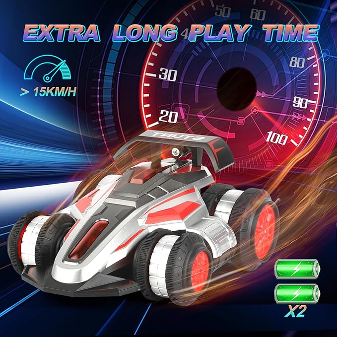 RC Stunt Car Drift Deformation Car, 360-Degree Rotating Transforming RC Cars, with Lighting and Music Toys for Birthday Gift, for Boys and Girls Ages 8-12