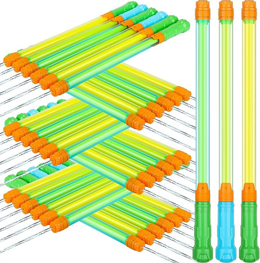 Jexine 72 Pcs Summer Crayon Water Gun 17 Inch Water Guns Bulk Pool Toys Colorful Plastic Water Shooters for Outdoor Swimming Pool Backyard Beach Sand Party Fighting Play Game (Yellow, Blue, Green)