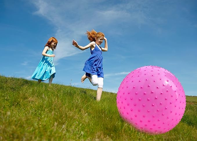 Large Sensory Massage Ball for Kids, 33.5" 85cm 3.1lbs Pink Bouncy Exercise Ball for Toddlers, Big Inflatable Balls with Tactile Spikes, Outdoor Giant Yoga Balls, Large Beach Ball (pink1)