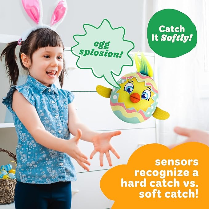Move2Play, Egg Toss, Hilariously Wild and Fun Active Play Game | Easter Basket Stuffer | Easter Gift for Kids & Toddlers | Boys & Girls Ages 3, 4-8+ | Indoor/Outdoor Toy