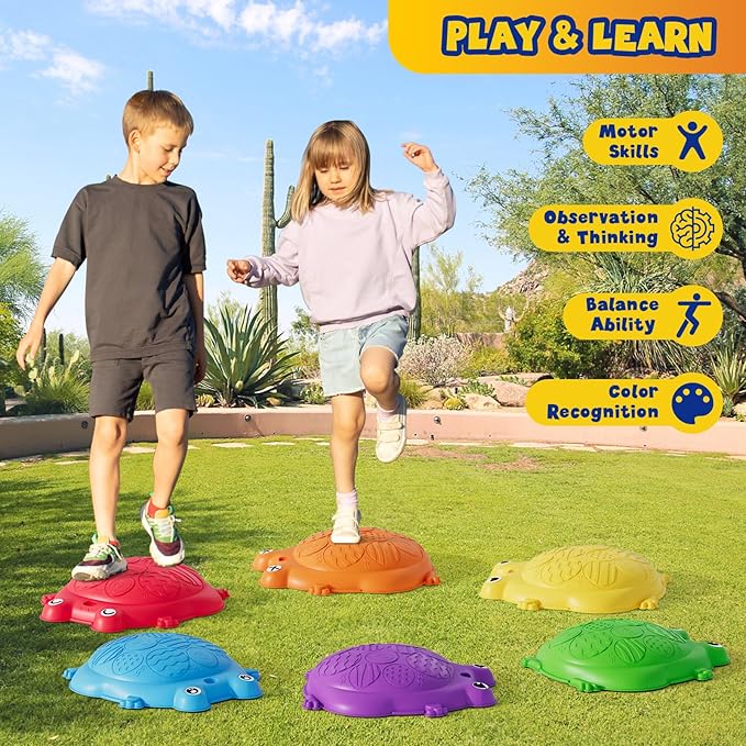 Stepping Stones for Kids, 8PCS Non-Slip Toddler Balance Steps Stones, Obstacle Courses Sensory Toys, Coordination Game Gift for Boys Girls Indoor Outdoor Play