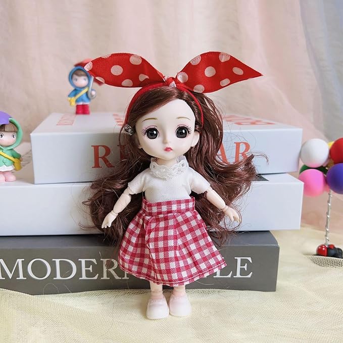 Thcbme 6 Pcs 6 Inch Princess Girl Mini Dolls, Small Princess Dolls, Little Girl Miniature Dolls for 3+ Year Old Girls