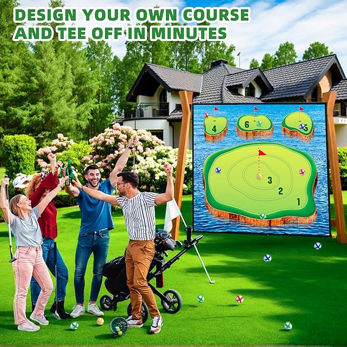 Golf Chipping Game Mat Set,Sticky Pro, 70‘’x70'' for Indoor Outdoor for Adults,Battle Royale,Golf for Adults Family Kids Backyard Yard Party (with Club)