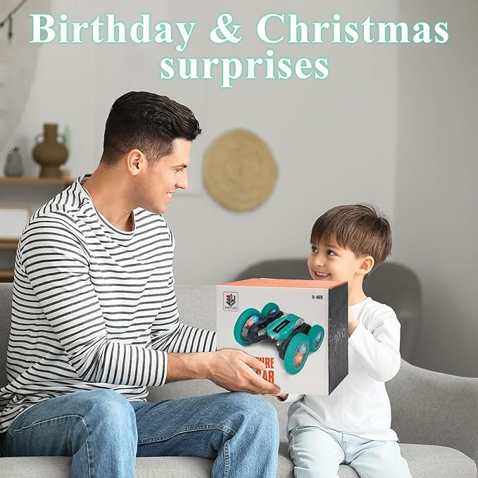 Hand Gesture Sensing Double-Sided Remote Control Car,360ยฐ 4wd Off-Road with Lights & Music Indoor/Outdoor Toy for 6-12 Age Boys Birthday Gift (Green)