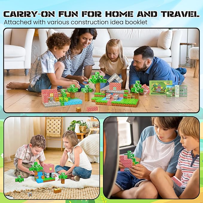 Kid Odyssey 87 PCS Magnetic Building Blocks Set-Build Mine Country Cottage World, STEM Montessori Toy for Kids Ages 3+, Educational Construction Toy for Boys & Girls