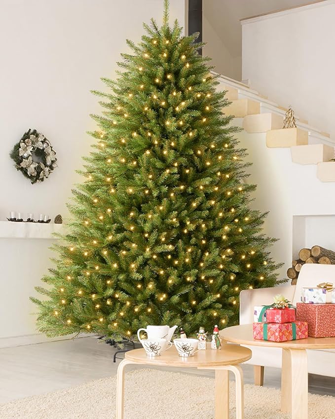 Premium Artificial Spruce Unlit Christmas Tree 6FT, Un-Lit Hinged Feel Real Realistic Full Xmas Tree, 6 Feet No Lights, Non Prelit Fir Tree Green Holiday