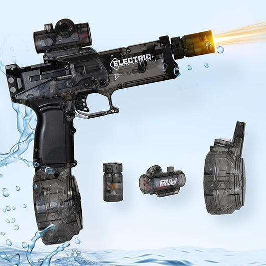 Electric Water Gun for Kids Ages 8-12-Automatic Water Gun-Super Soaker with Automatic High Power,Beach Toys for Summer Outdoor Fun,Perfect Pool and Water Guns Play (Black)