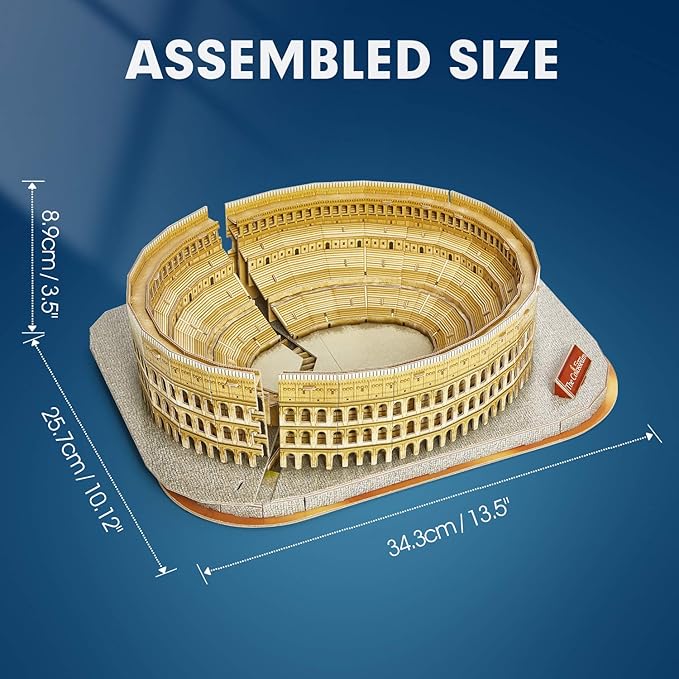 CubicFun 3D Puzzle - Puzzles for Kids Ages 8-10 - National Geographic Italy Rome Colosseum Birthday Toys for Girls & Boys - Art STEM Projects for Kids Ages 8-12 - Classroom Decorations, 131 Pieces