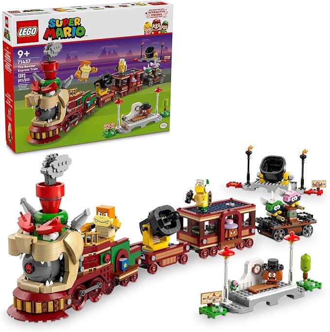 LEGO Super Mario The Bowser Express Train Toy Playset, Includes a Hammer Bro, a Boom Boom, 2 Goombas and 2 Para-Biddybuds, Nintendo Birthday Gift for Boys, Girls and Gamers, Mario Toys for Kids, 71437