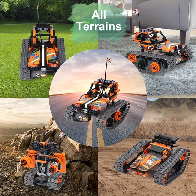 BIRANCO. STEM Remote Control Building Kit 3 in 1 RC Tracked Racer/Tank/Robot Engineering Toys, Science Construction Play Set, Toy Car Christmas for Boys & Girls Age 8-12 (392pcs)