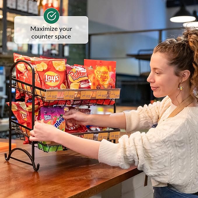 Candy Display Rack | Stackable Candy Organizer | Countertop Snack Organizer 1-Pack