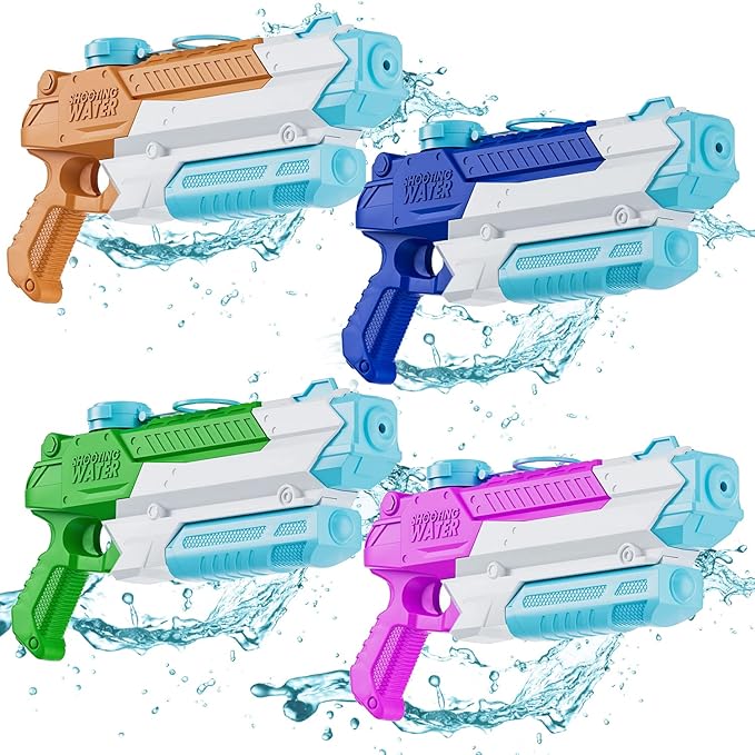 Water Guns for Kids Adults, 4 Pack 400CC/40ft Long Range High Capacity Squirt Guns Toy, Pool Toys Water Toys for Swimming Pool Beach Sand Outdoor, Summer Gifts for Boys Girls