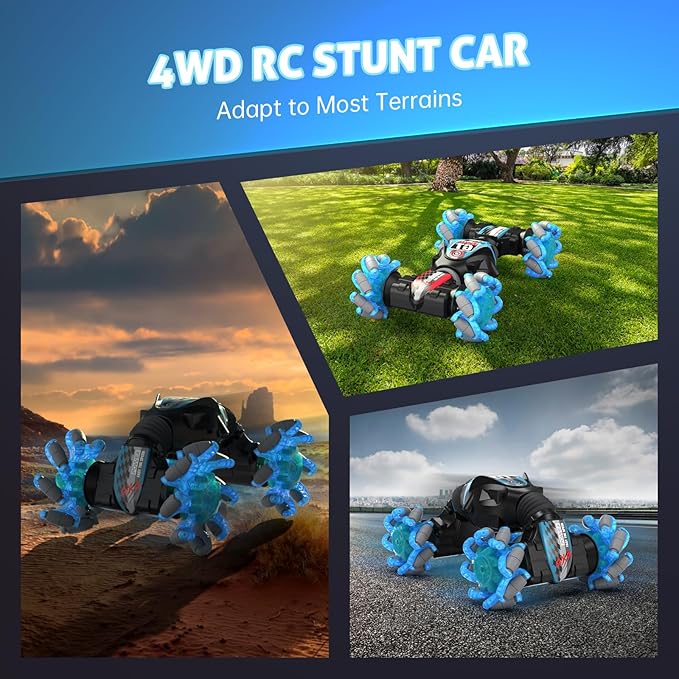 Gesture Sensing RC Stunt Car, 360° Rotating 4WD Transform Twist Cars Remote Control Car with Lights Music, 2.4GHz Hand Controlled RC Car Drift Car Birthday Xmas Gifts for Kids Age 8-15 Years Old