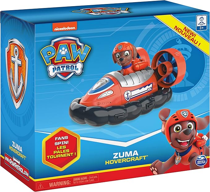 PAW Patrol, Zuma’s Hovercraft Vehicle with Collectible Figure, for Kids Aged 3 and Up