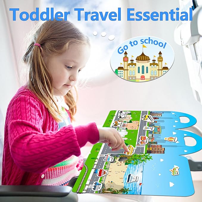 6 Sets Reusable Sticker Books for Toddlers 1-3, Jelly Sticker Books for Kids 2-4, Vehicle Stickers for Kids