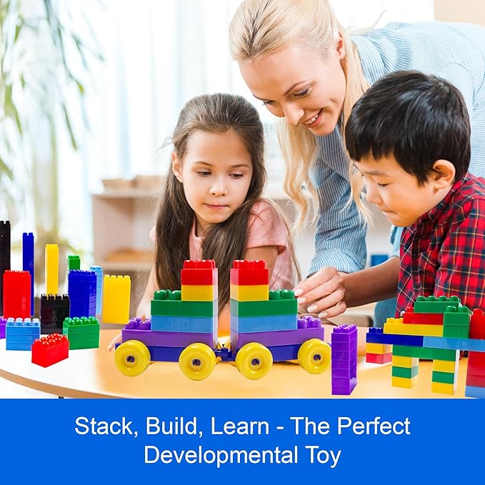 Dimple Building Blocks for Toddler (300 Pcs) Stacking Toys & Puzzle Games for Learning and STEM Fun Montessori Toys, Educational Baby Blocks Age 3+ Toddler Boy & Girl Birthday for Kids