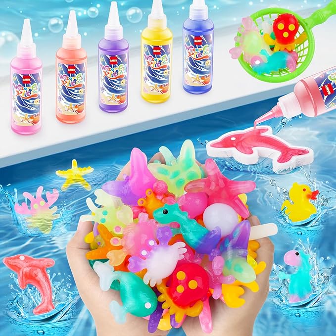 Magic Water Elf Toy Kit, Aqua Fairy Water Gel Kit with 14 Magic Gels, 12 Shape Molds, Aqua Fairy, Magic Water Elf, Children's DIY Magic Water Gel Kit, Magic Elf Water Toy for Kids
