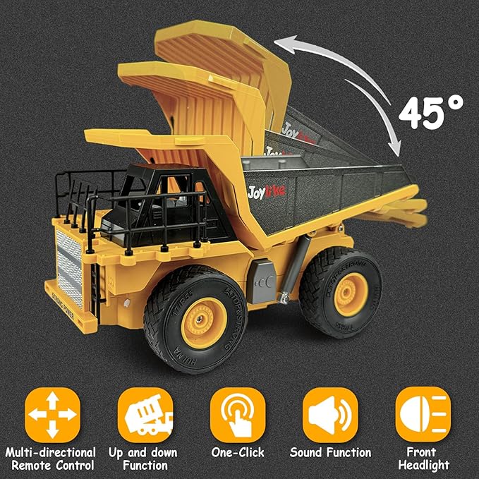 RC Excavator and Dump Truck Toy Set,2.4Ghz Metal Remote Control Construction Vehicle with Light&Sound, Best Christmas Toy for Boys 8+Year Old Kid