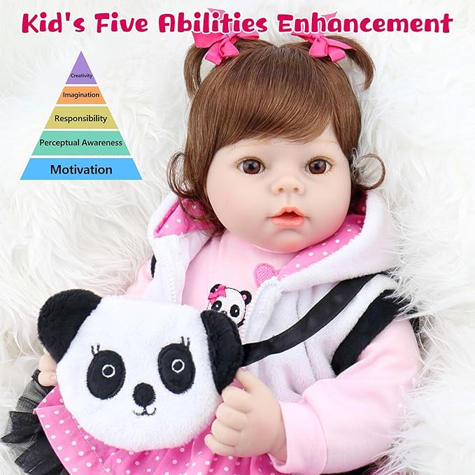 Reborn Baby Dolls Girl Set- 22 Inches Realistic Soft Vinyl Newborn Baby Doll That Look Real, Best Toy for Kids Ages 3+