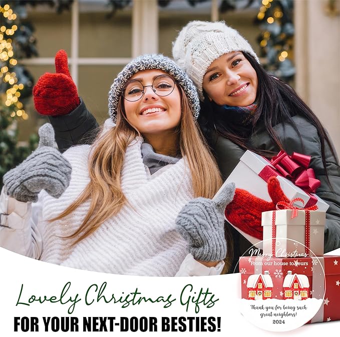 Neighbors Christmas Ornament 2025 - from Our House to Yours Christmas Tree Decoration Acrylic Ornaments - Good Neighbors Friends Birthday Gifts for Women Men Friends