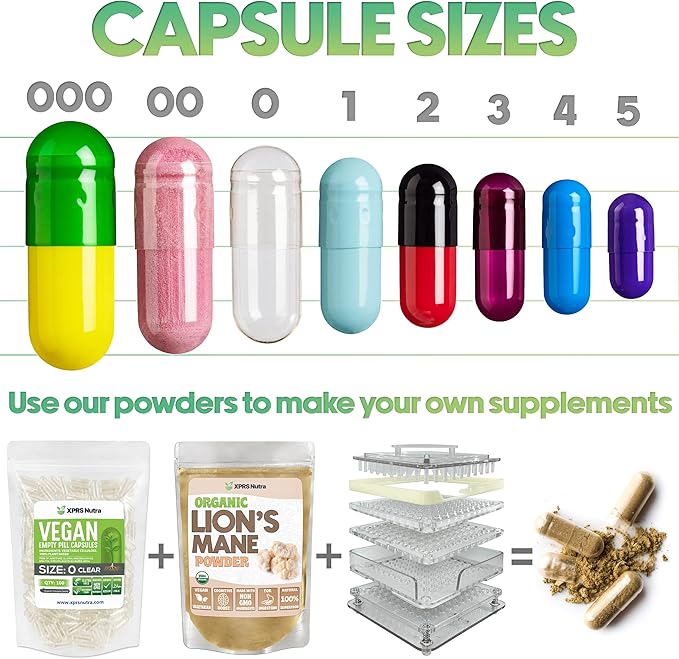 XPRS Nutra Size 00 Empty Capsules - 5000 Count Empty Gelatin Capsules - Pills DIY Capsule Filling - Fillable Pill Gel Caps for DIY Supplements (White)
