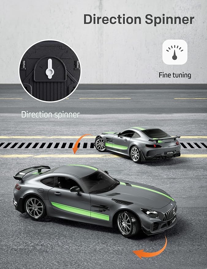 MIEBELY Remote Control Car, Mercedes Benz 1/16 Scale Official Authorized GT R Pro Rc Cars 7.4V 500mAh Rechargeable Battery 2.4Ghz Rc Drift Cars W/LED Toy Car Birthday Gift for Boys Kids Adults Age 6+