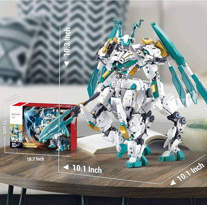 Mech Building Sets, 2 in 1 Transforming Dragon Warrior Building Toys for Adult and Kids Age 8 9 10 11 12, Compatible with Lego Mech Set, 731 PCS