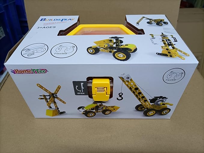 HOMETTER Educational Building Toys, STEM Learning Toy, 10 in 1 Construction Set for Preschool Kids, Engineering Toys Creative Set, Christmas Idea Gift for Boys Age 5 6 7 8 9 10+ Years Old
