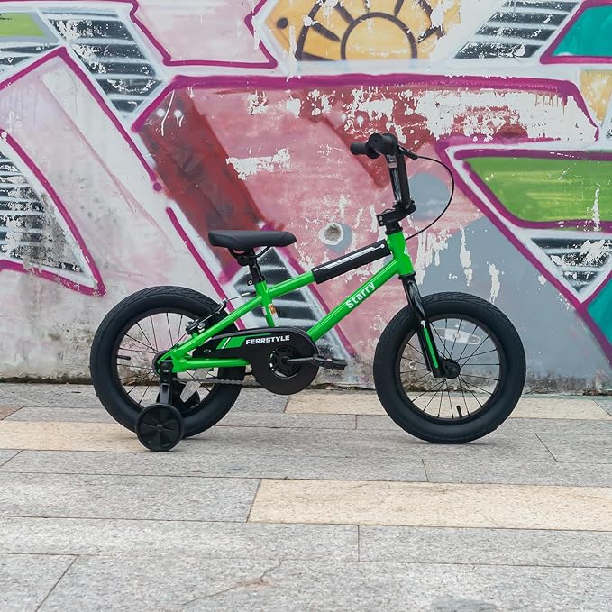 12 14 16 18 Inch Kids Bike BMX Style Bicycle with Training Wheels Coaster Brake for 1-10 Years Old Toddlers Boys Girls Multiple Colors