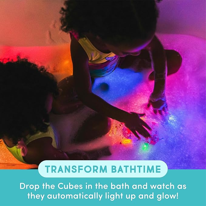 Glo Pals Water-Activated Light-Up Cubes Bundle for Sensory Play – 12 Pack (Primary Pals)