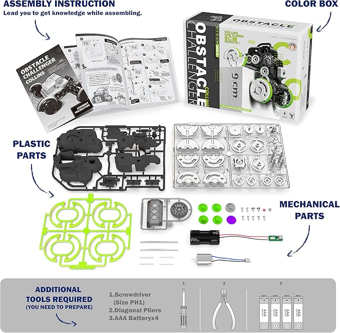 Obstacle Challenger Collins, STEM Educational Robotic Assembly Toy