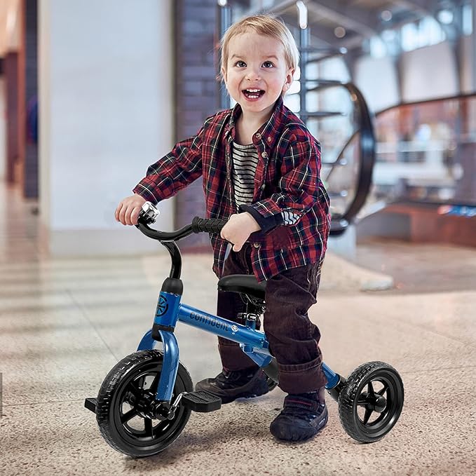 Ancaixin 3 in 1 Toddler Tricycles for 2-5 Years Old Boys and Girls with Detachable Pedal and Bell, Foldable Baby Balance Bike Riding Toys for 2+ Kids, Child Birthday Christmas New Year Gift Blue