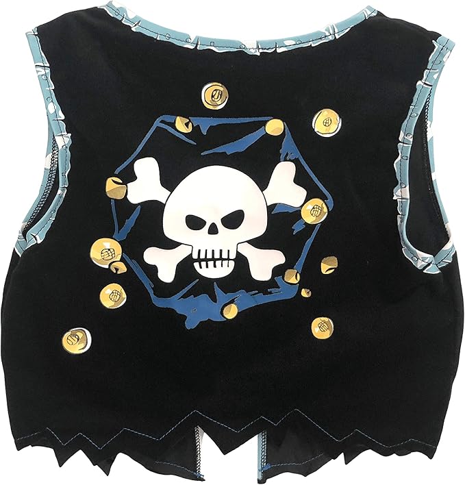 Liontouch - Pirate Vest - Captain Red Stripe | Age 3-8 Years - One Size Fits All | Pretend Play For Toddler Boys with Skull Motive | Dress Up, Fancy Dresses & Costumes For Kids Sailing the Caribbeans