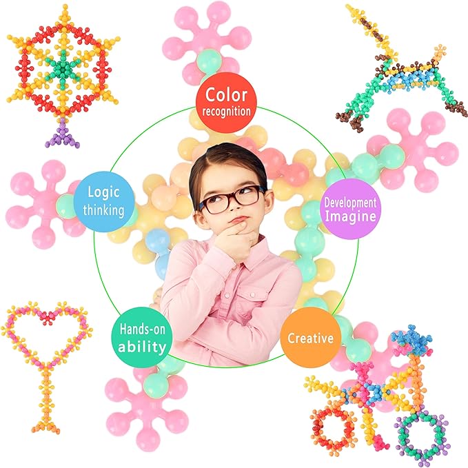TOMYOU 200 Pieces Building Blocks Kids STEM Toys Educational Discs Sets Interlocking Solid Plastic for Preschool Boys and Girls Aged 3+, Safe Material Creativity