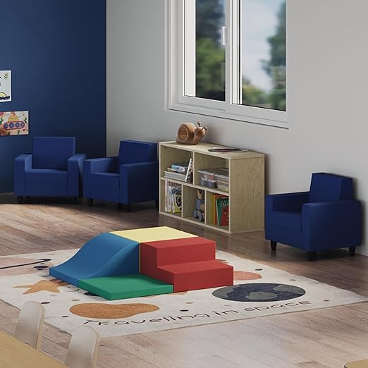Factory Direct Partners SoftScape Toddler Playtime Square Corner Climber, Indoor Active Playset for Toddlers and Kids, Safe Soft Foam for Crawling and Sliding (4-Piece) - Multicolor, 13232-108
